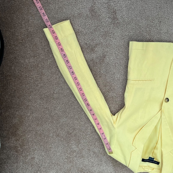 French Connection Women's Jacket/Blazer Linen Yellow Size 2 - Picture 4 of 11